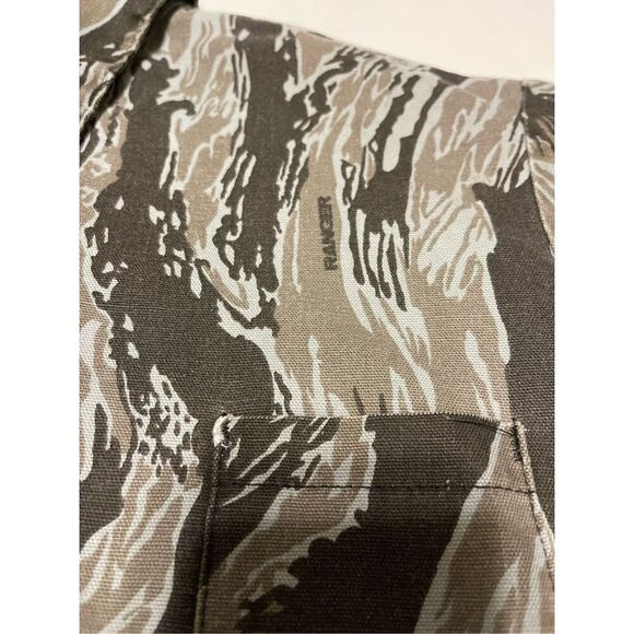 Vintage Ranger Camo Shirt L Men's Button-Front Hunting Camouflage 80s A34 - Picture 3 of 7